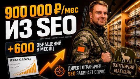 Охотничий магазин: +600 обращений в месяц с сайта
